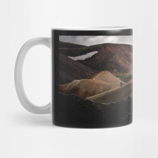 Hikers in Landmannalaugar Rainbow Mountains Highlands of Iceland Mug